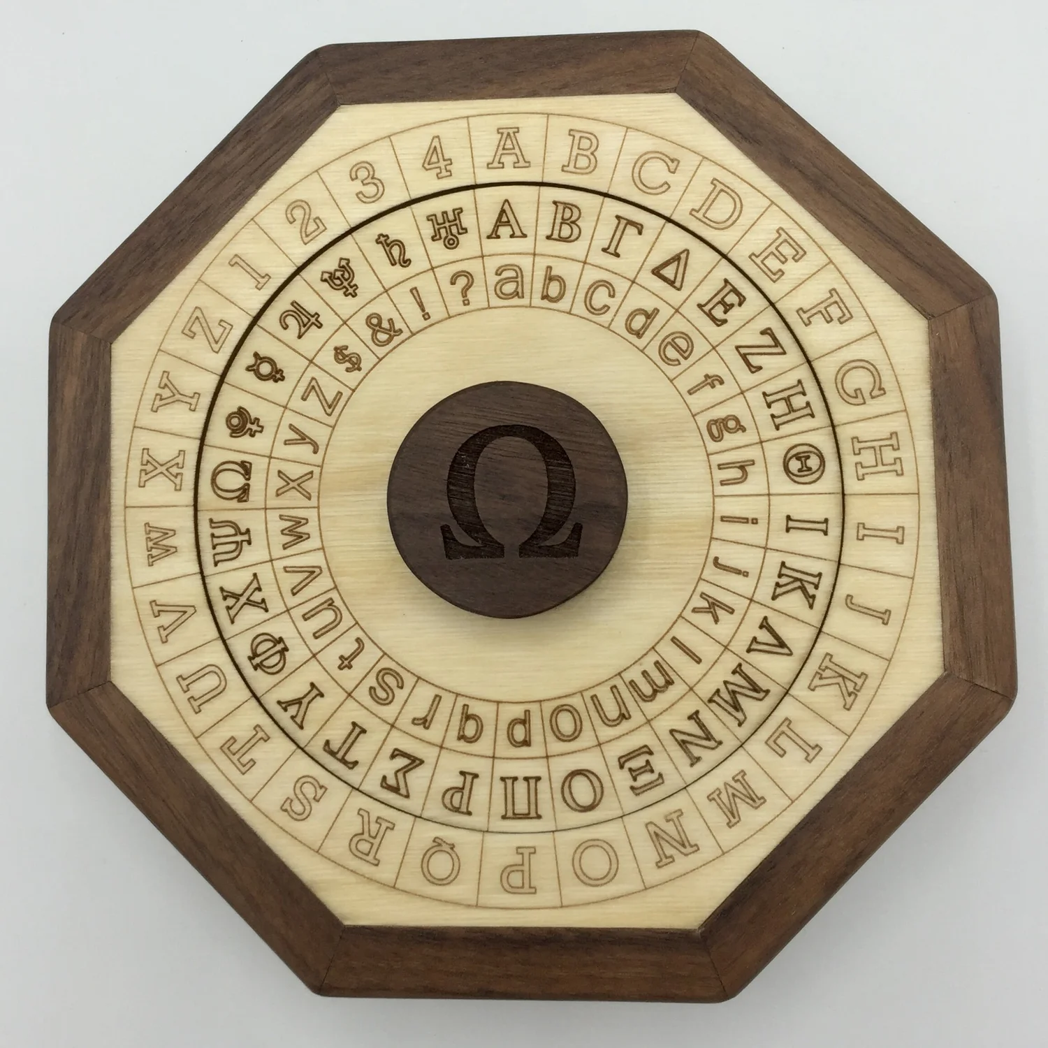 Cipher Wheel - Small - Greek and English — Cryptic Woodworks